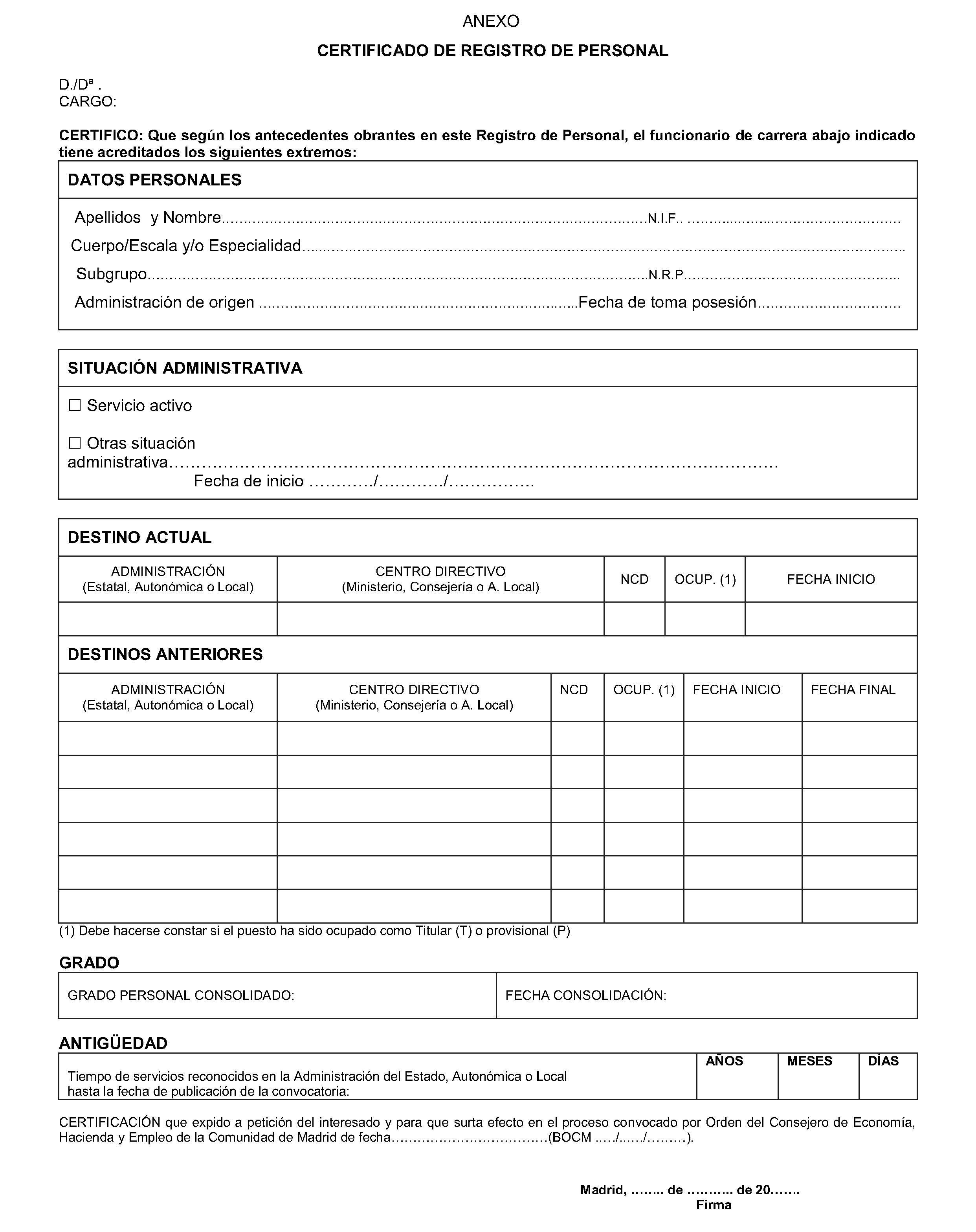 Imagen del artículo ORDEN de 4 de junio de 2024, de la Consejera de Economía, Hacienda y Empleo, por la que se aprueba convocatoria pública para la provisión de un puesto de trabajo vacante en la Consejería de Familia, Juventud y Asuntos Sociales (Organismo Autónomo Agencia Madrileña de Atención Social), de conformidad con el artículo 55 de la Ley 1/1986, de 10 de abril, de la Función Pública de la Comunidad de Madrid, por el procedimiento de Libre Designación.