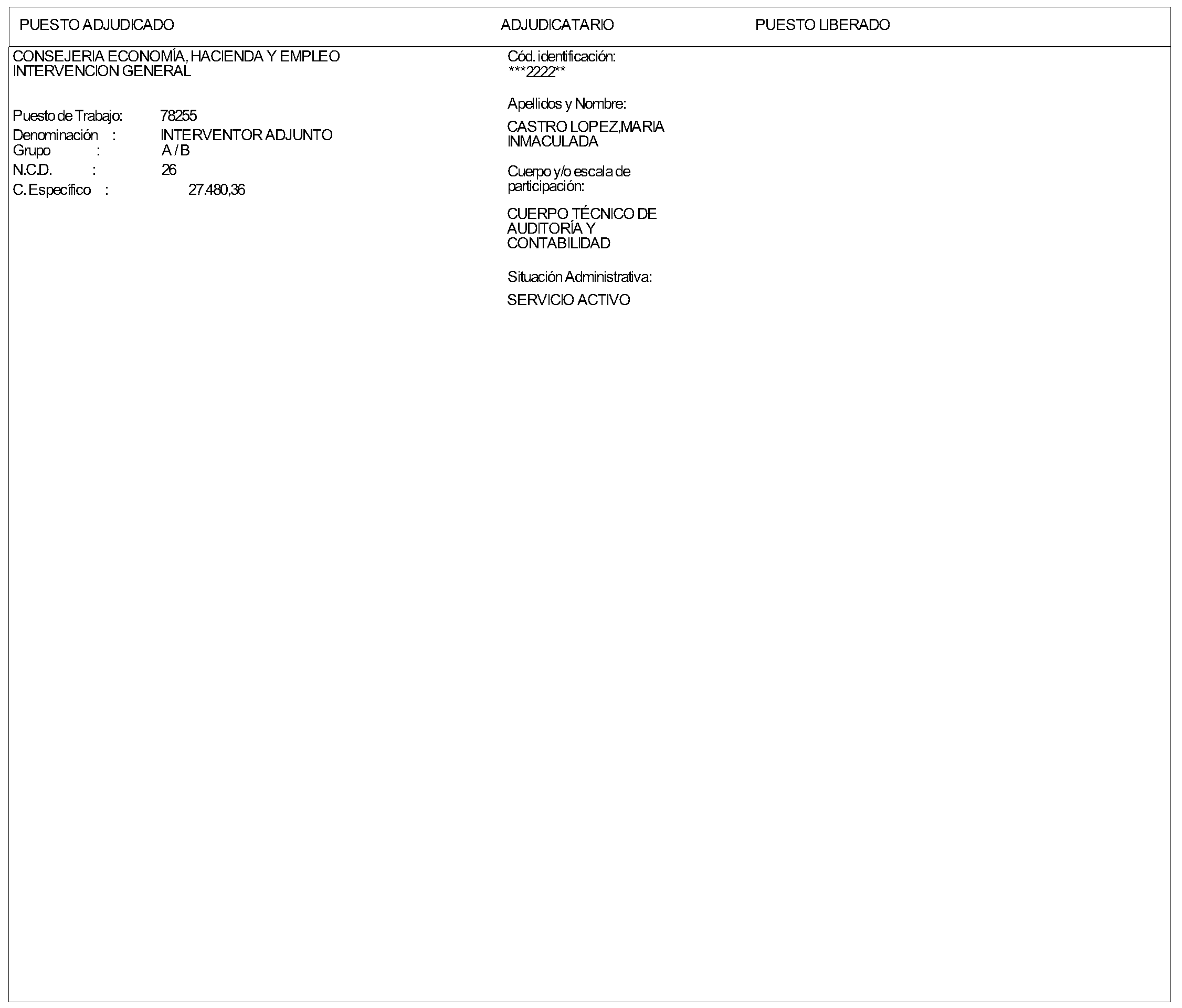 Imagen del artículo RESOLUCIÓN de 6 de junio de 2024, de la Dirección General de Recursos Humanos, por la que se resuelve la convocatoria aprobada por Orden de la Consejera de Economía, Hacienda y Empleo de 24 de marzo de 2024 (BOLETÍN OFICIAL DE LA COMUNIDAD DE MADRID de 8 de abril), para la provisión de un puesto de trabajo vacante en dicha Consejería, de conformidad con el artículo 55 de la Ley 1/1986, de 10 de abril, de la Función Pública de la Comunidad de Madrid, por el procedimiento de Libre Designación.