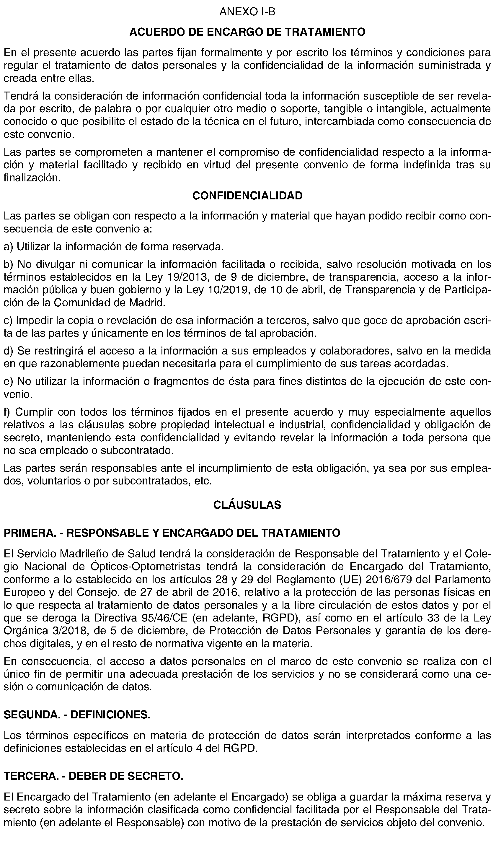 Imagen del artículo CONVENIO de colaboración de 10 de junio de 2024, entre el Servicio Madrileño de Salud y el Colegio Nacional de Ópticos-Optometristas, para la asistencia sanitaria en materia de salud visual a la población menor de 14 años en la Comunidad de Madrid.