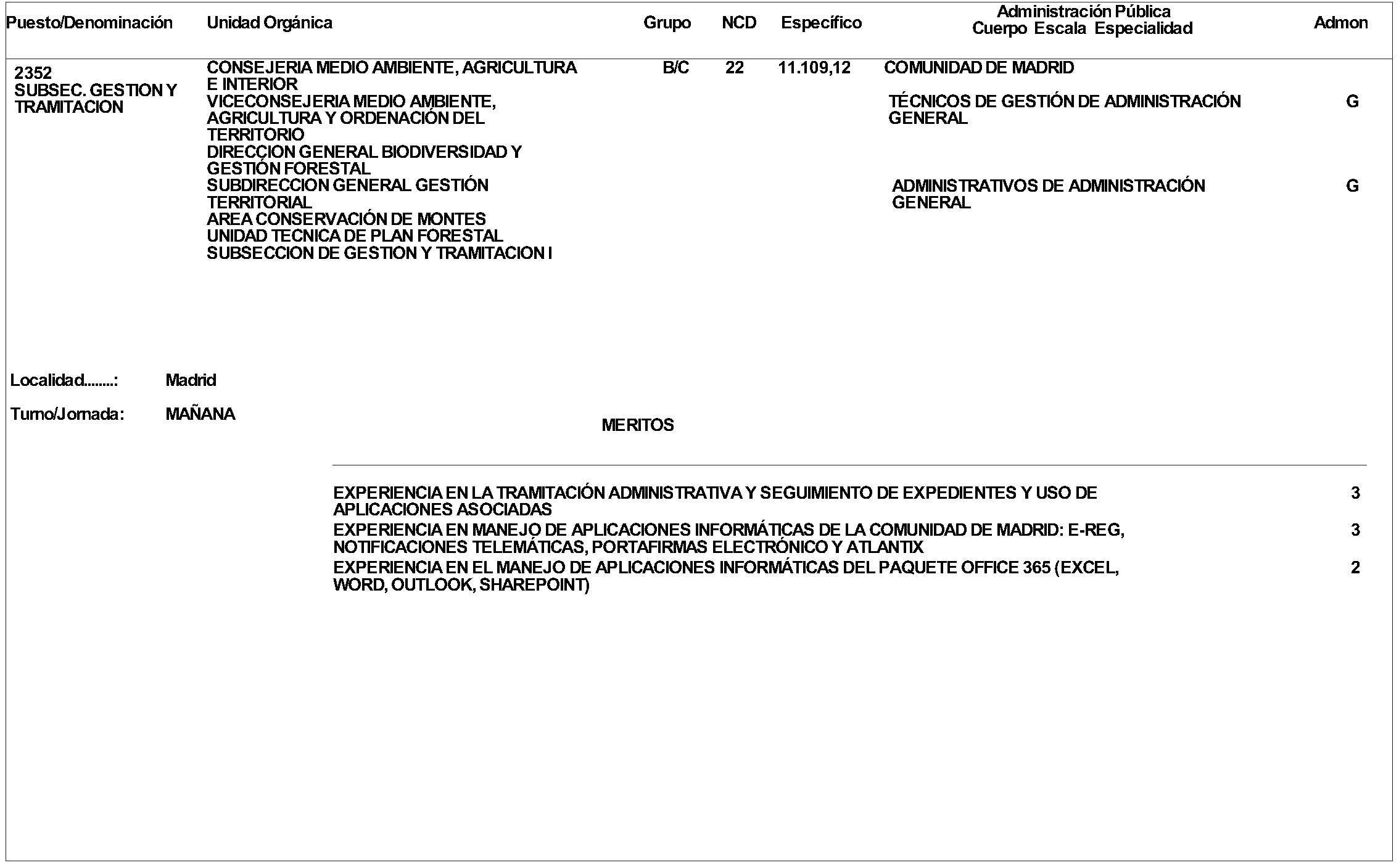 Imagen del artículo ORDEN 2335/2024, de 26 de junio, de la Consejería de Medio Ambiente, Agricultura e Interior, por la que se aprueba convocatoria pública para la provisión de puestos de trabajo vacantes en la citada Consejería, por el procedimiento de Concurso de Méritos.