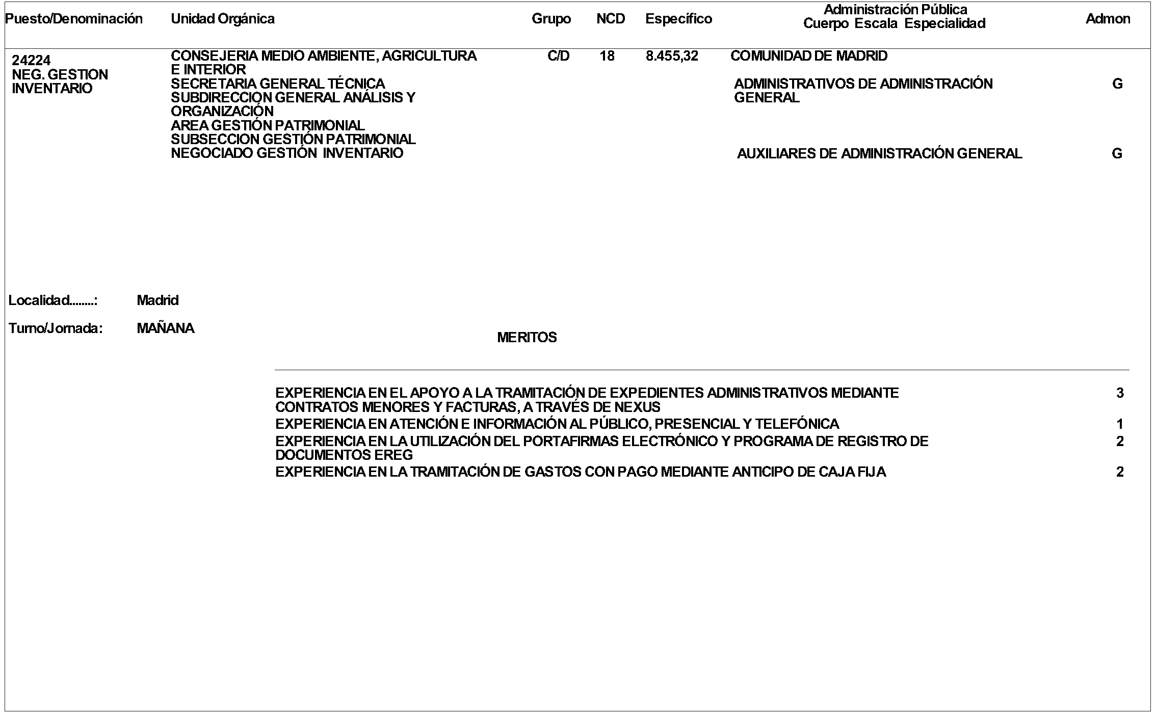 Imagen del artículo ORDEN 2335/2024, de 26 de junio, de la Consejería de Medio Ambiente, Agricultura e Interior, por la que se aprueba convocatoria pública para la provisión de puestos de trabajo vacantes en la citada Consejería, por el procedimiento de Concurso de Méritos.