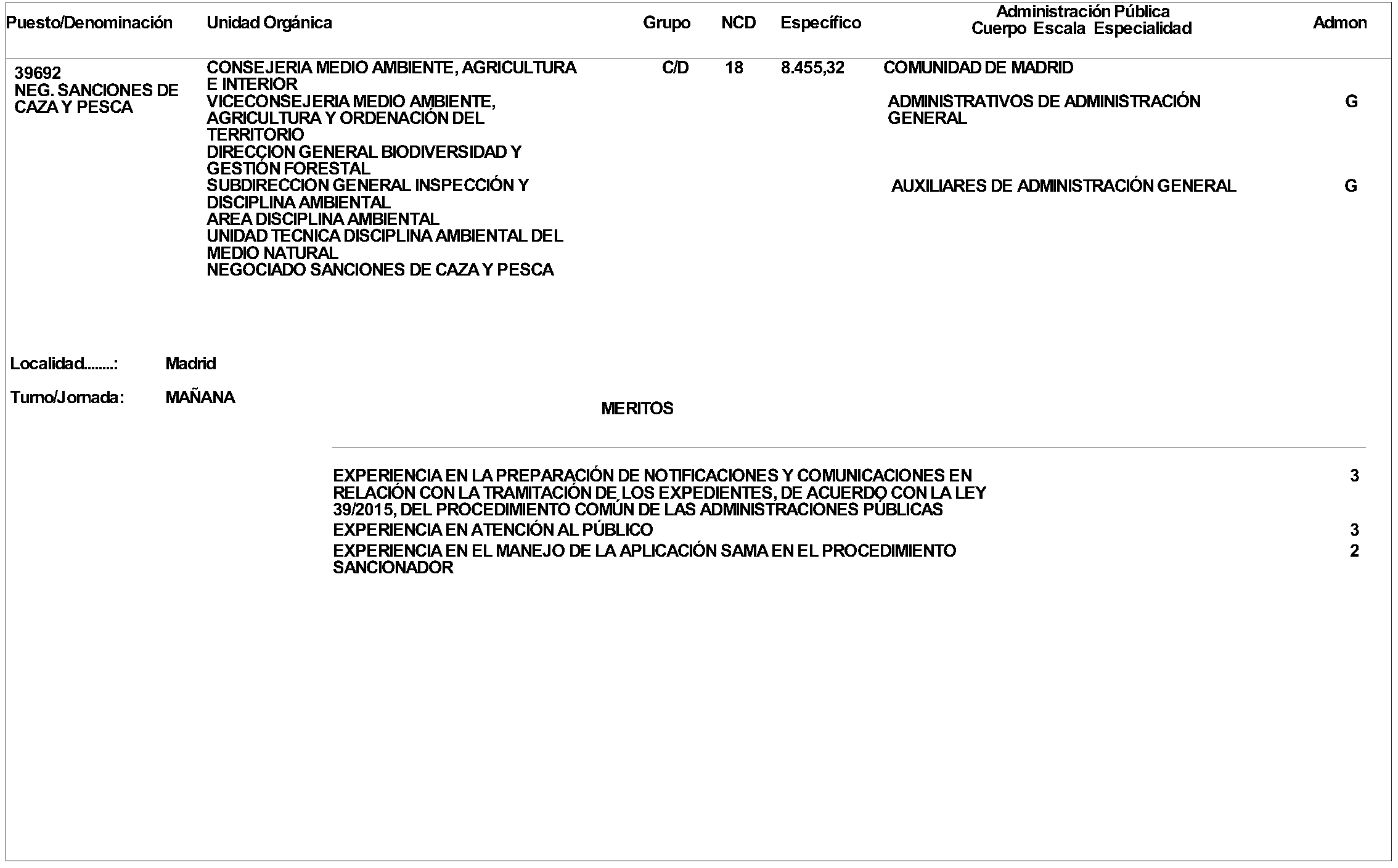 Imagen del artículo ORDEN 2335/2024, de 26 de junio, de la Consejería de Medio Ambiente, Agricultura e Interior, por la que se aprueba convocatoria pública para la provisión de puestos de trabajo vacantes en la citada Consejería, por el procedimiento de Concurso de Méritos.