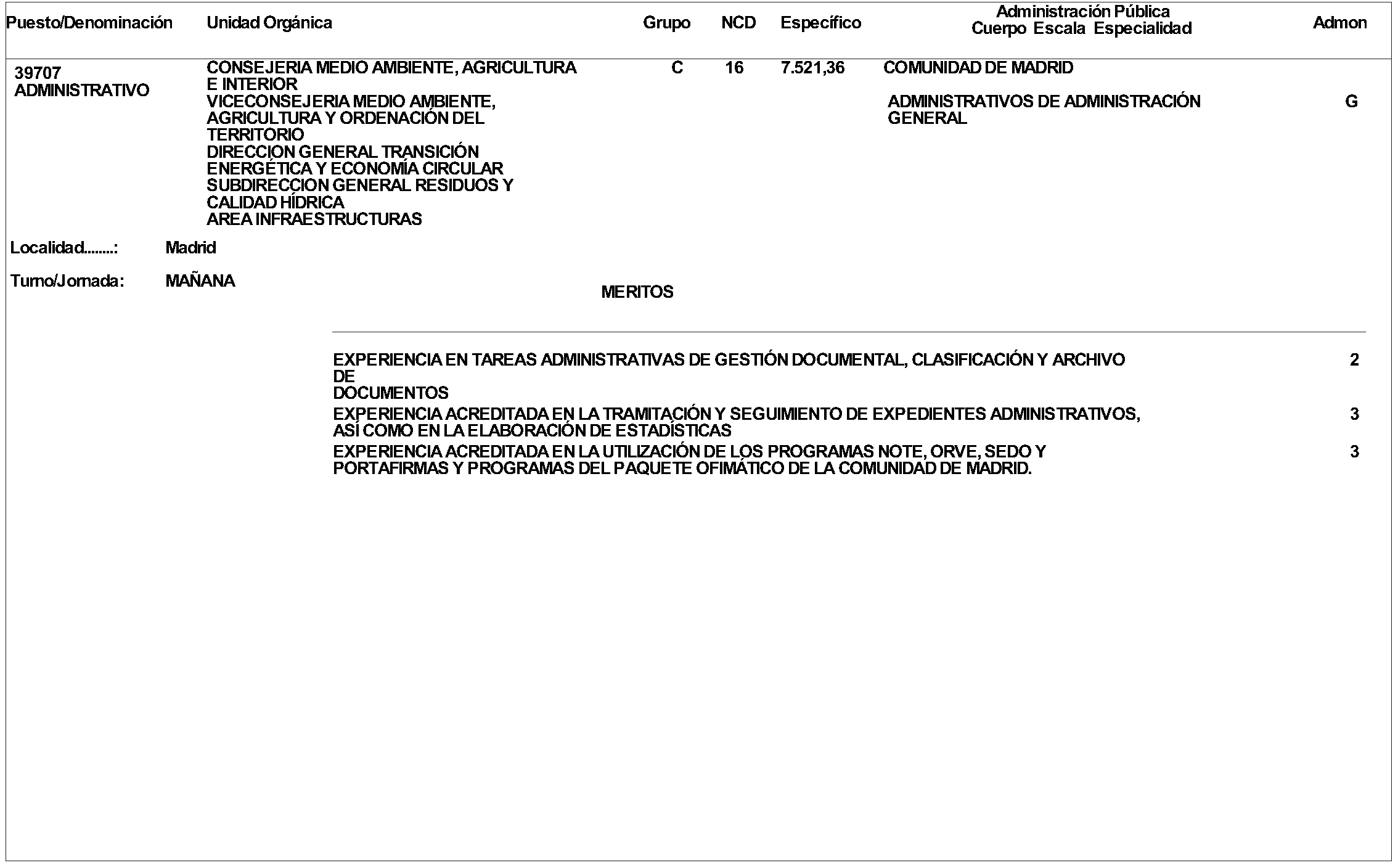 Imagen del artículo ORDEN 2335/2024, de 26 de junio, de la Consejería de Medio Ambiente, Agricultura e Interior, por la que se aprueba convocatoria pública para la provisión de puestos de trabajo vacantes en la citada Consejería, por el procedimiento de Concurso de Méritos.