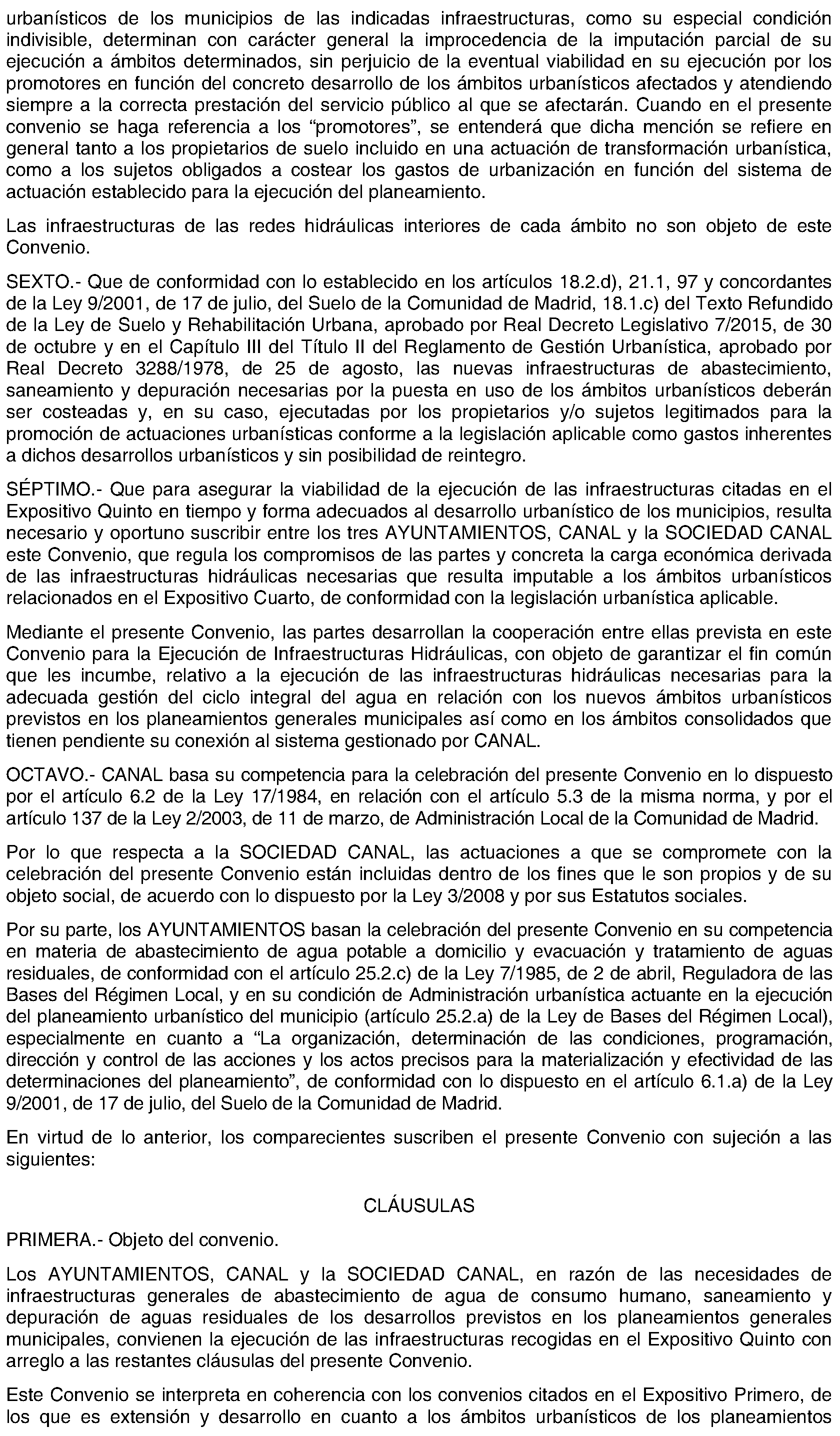 Imagen del artículo CONVENIO de 24 de junio de 2024, para la ejecución de infraestructuras hidráulicas entre los Ayuntamientos de Alcobendas, Colmenar Viejo y San Sebastián de los Reyes, Canal de Isabel II y Canal de Isabel II, S. A., M. P.