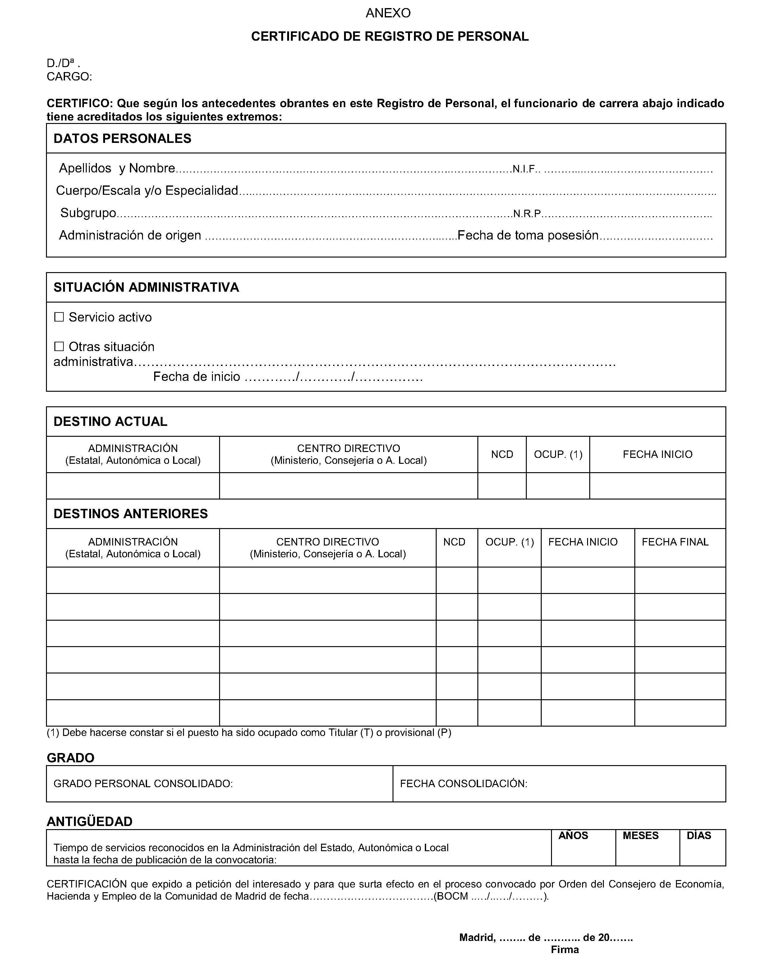 Imagen del artículo ORDEN de 1 de julio de 2024, de la Consejera de Economía, Hacienda y Empleo, por la que se aprueba convocatoria pública para la provisión de un puesto de trabajo vacante en la Consejería de Cultura, Turismo y Deporte (Órgano de Gestión Museo Arqueológico y Paleontológico de la Comunidad de Madrid), de conformidad con el artículo 55 de la Ley 1/1986, de 10 de abril, de la Función Pública de la Comunidad de Madrid, por el procedimiento de Libre Designación.