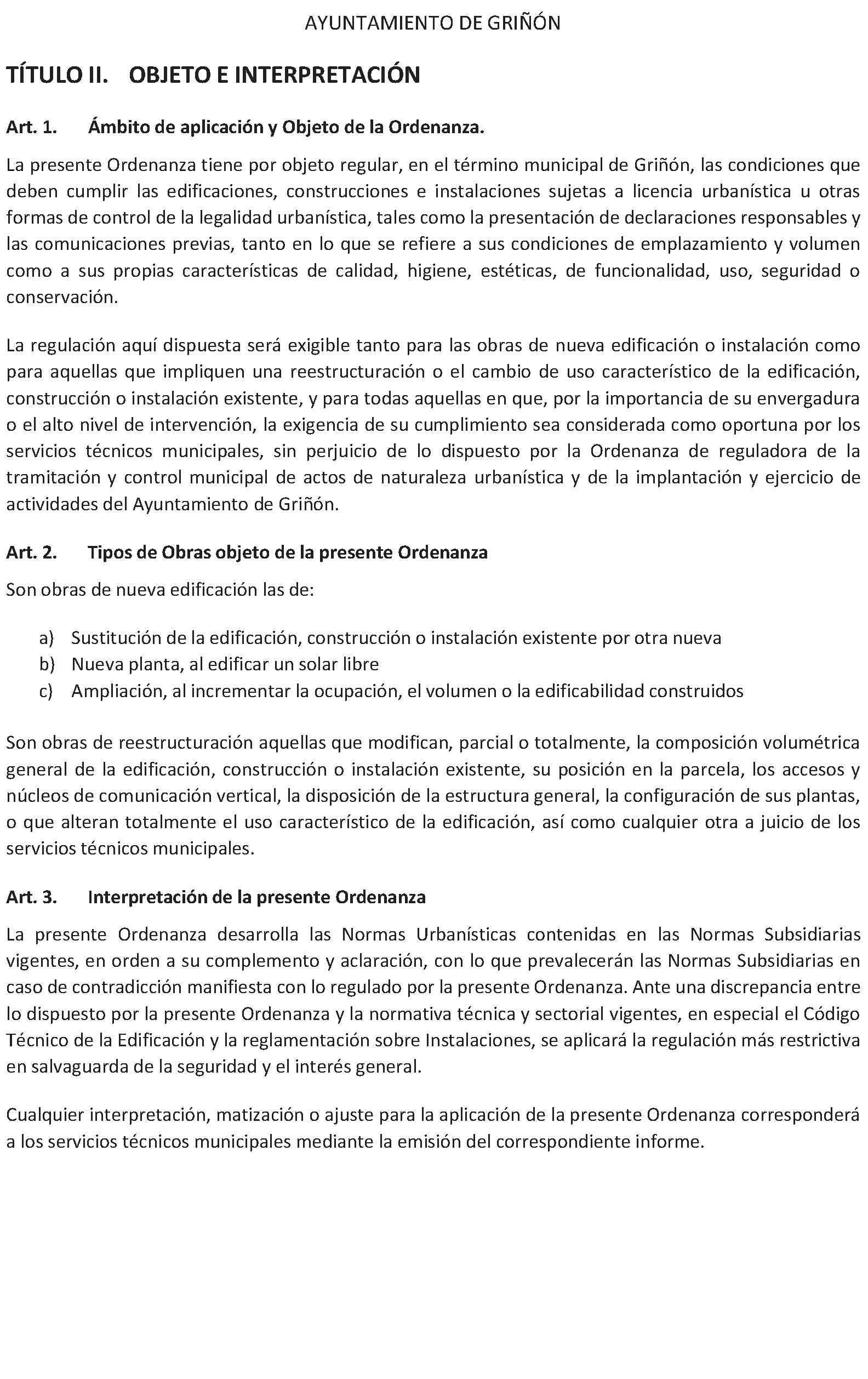 Imagen del artículo Griñón. Organización y funcionamiento. Ordenanza edificación