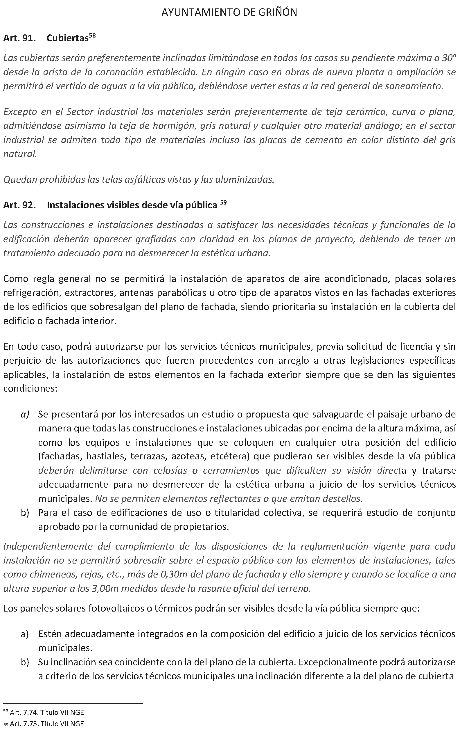 Imagen del artículo Griñón. Organización y funcionamiento. Ordenanza edificación