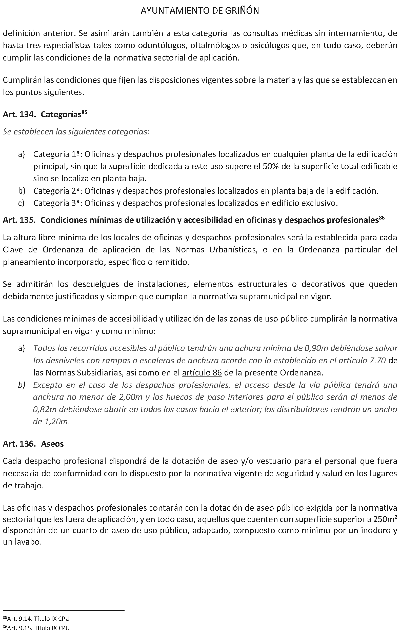 Imagen del artículo Griñón. Organización y funcionamiento. Ordenanza edificación