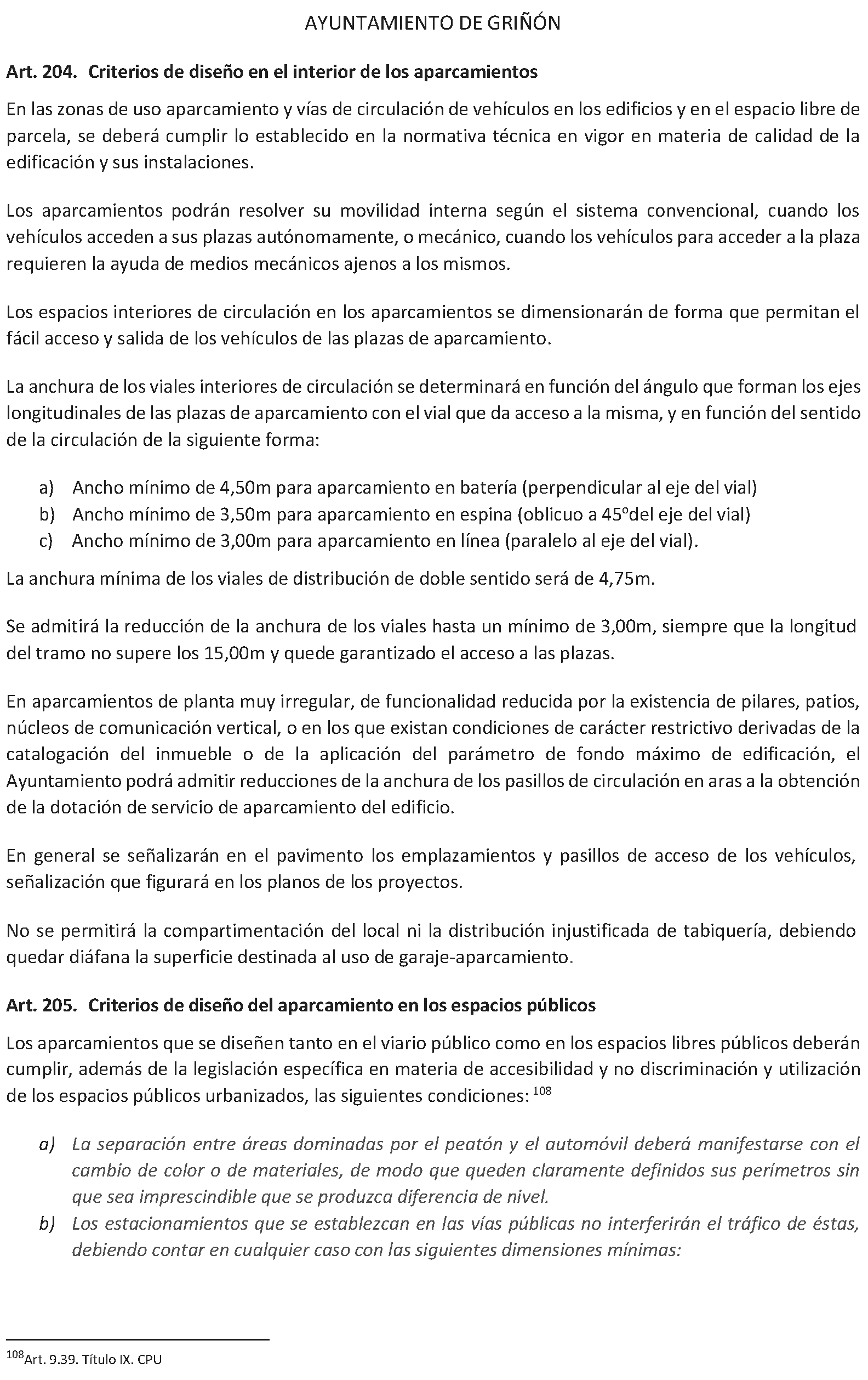 Imagen del artículo Griñón. Organización y funcionamiento. Ordenanza edificación