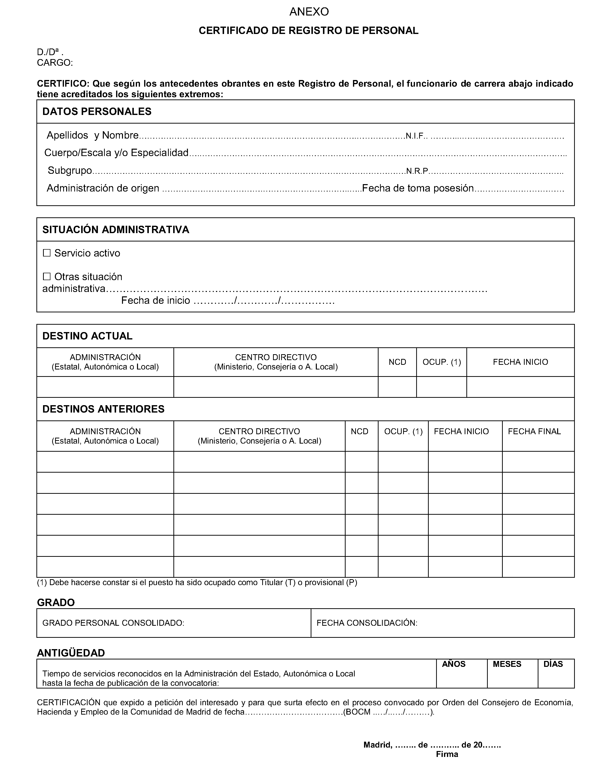 Imagen del artículo ORDEN de 3 de julio de 2024, de la Consejera de Economía, Hacienda y Empleo, por la que se aprueba convocatoria pública para la provisión de un puesto de trabajo vacante en dicha Consejería, de conformidad con el artículo 55 de la Ley 1/1986, de 10 de abril, de la Función Pública de la Comunidad de Madrid, por el procedimiento de Libre Designación.