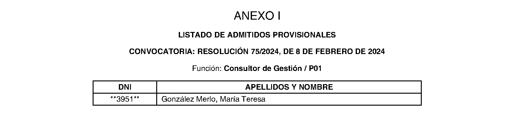 Imagen del artículo RESOLUCIÓN 444/2024, de 9 de julio, de la Consejera-Delegada de la Agencia para la Administración Digital de la Comunidad de Madrid, por la que se aprueba la relación provisional de admitidos y excluidos en el proceso selectivo para la adscripción a la Agencia de diverso personal, por procedimiento restringido, conforme a la Orden de 16 de junio de 2014, del Consejero de Economía y Hacienda (BOLETÍN OFICIAL DE LA COMUNIDAD DE MADRID de 2 de julio de 2014), convocado mediante resolución 75/2024, de 8 de febrero de 2024 (BOLETÍN OFICIAL DE LA COMUNIDAD DE MADRID número 43, de 20 de febrero de 2024) y se fija el período de subsanación de la documentación presentada.