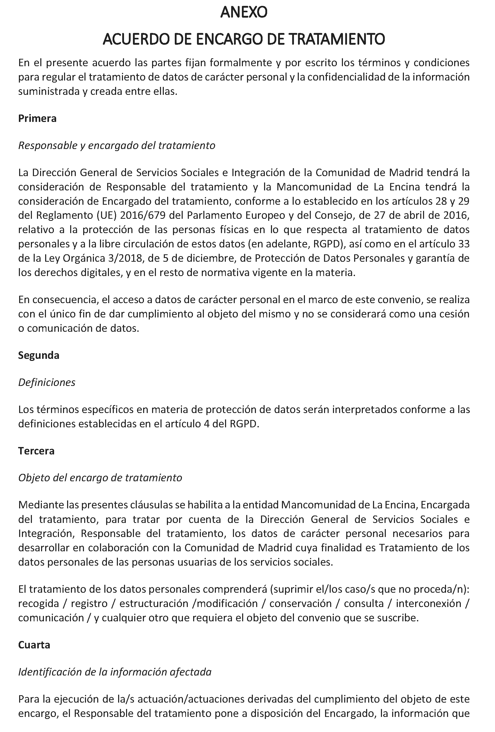 Imagen del artículo ADENDA de 2 de julio de 2024, de modificación del convenio de colaboración entre la Comunidad de Madrid, a través de la Consejería de Familia, Juventud y Asuntos Sociales y la Mancomunidad de La Encina para el desarrollo de la Atención Social Primaria y otros programas por los Servicios Sociales de las Entidades Locales para el año 2024.