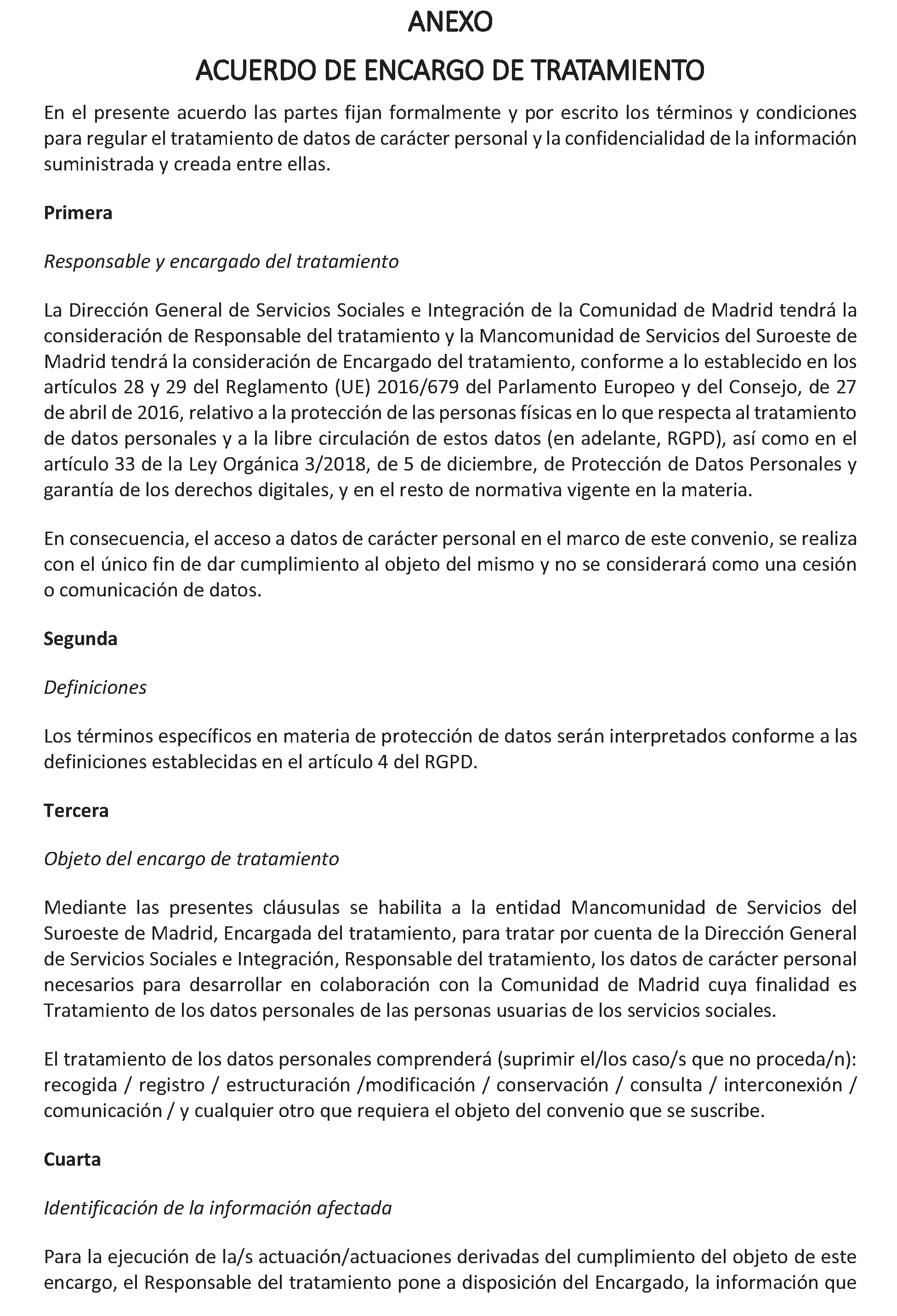 Imagen del artículo ADENDA de modificación de 4 de julio de 2024, del convenio de colaboración entre la Comunidad de Madrid, a través de la Consejería de Familia, Juventud y Asuntos Sociales y la Mancomunidad de Servicios del Suroeste de Madrid para el desarrollo de la Atención Social Primaria y otros programas por los Servicios Sociales de las Entidades Locales para el año 2024.